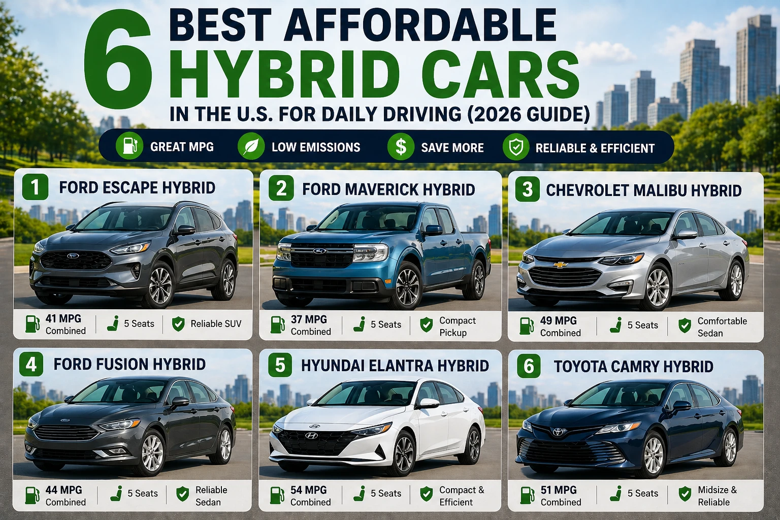 affordable hybrid cars in the U.S. for daily driving