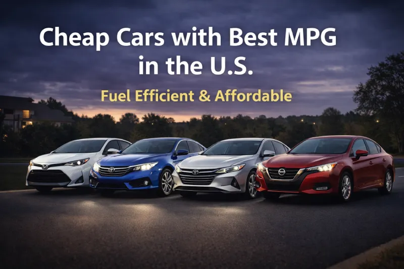 Cheap cars with best MPG in the USA including fuel efficient affordable sedans