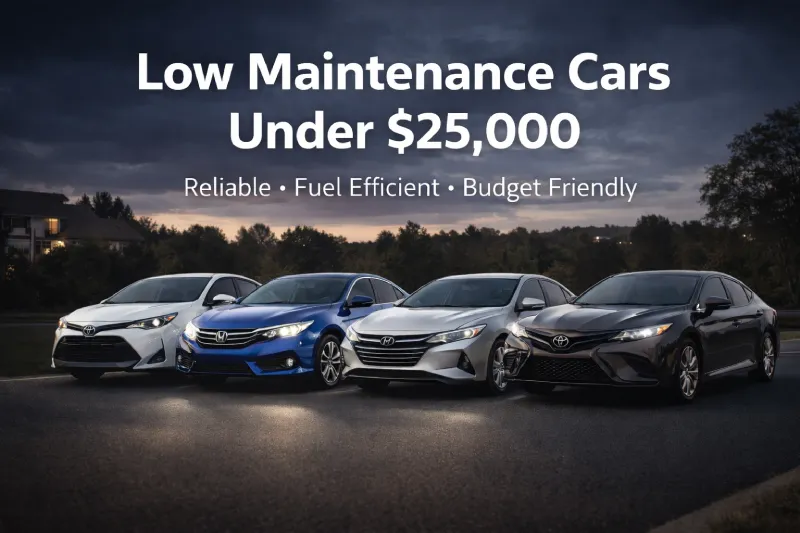 Low maintenance cars under 25000 in the USA including reliable and fuel efficient sedans